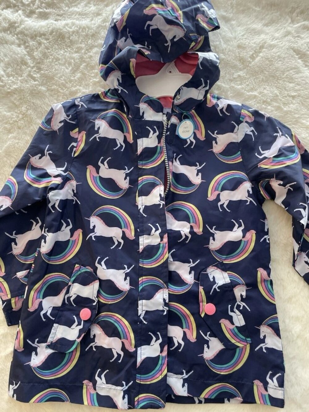 SALE! NEW Carters Kids Rain Jacket w/ Rainbows Unicorns - 4T